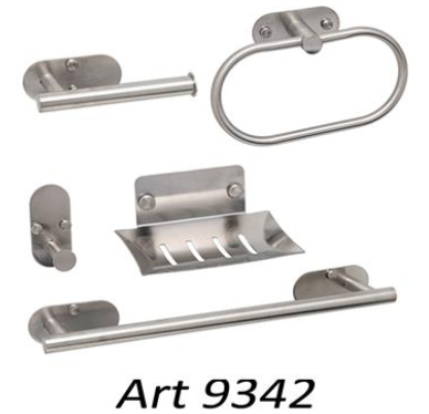 SET BAÑO 5 PIEZAS ACERO ¨MOZART¨