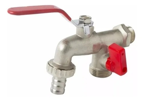 CANILLA METAL DOBLE PARA LAVARROPAS