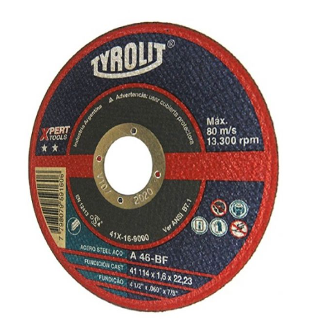 DISCO DE CORTE PARA METAL 115 TYROLIT EXT