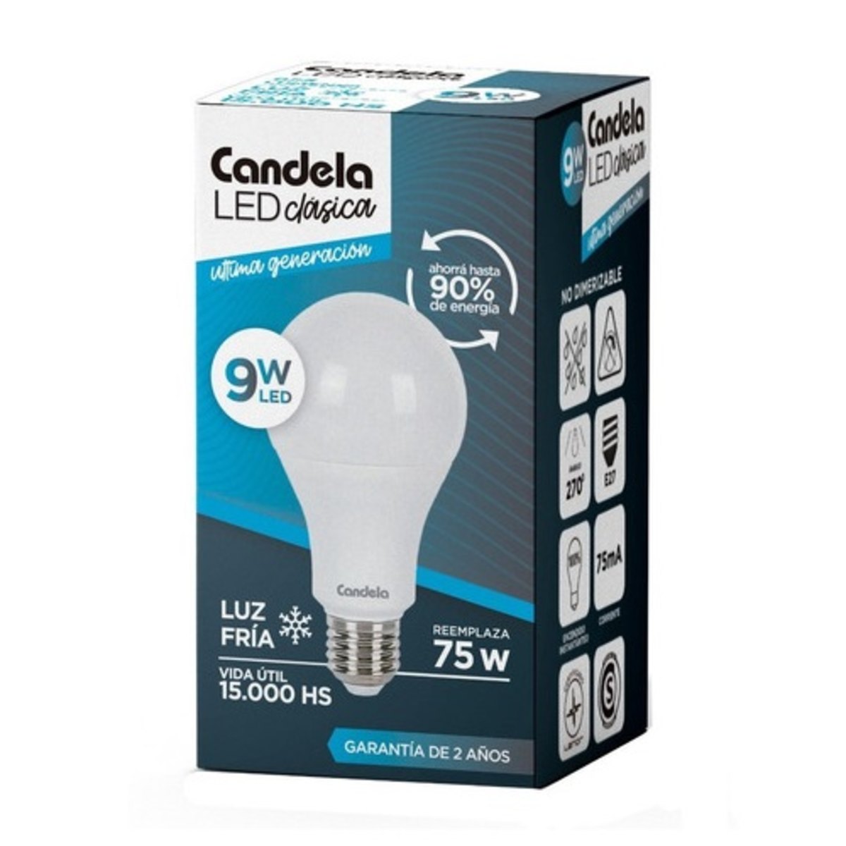 LAMPARA LED 9W FRIA - E27