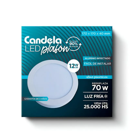 PLAFON LED 12W REDONDO.C/BASE