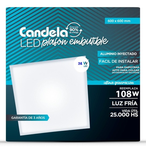 PLAFON LED 24W EMB. CUADRADO