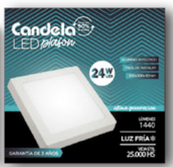 PLAFON LED 24W CUADRADO.C/BASE
