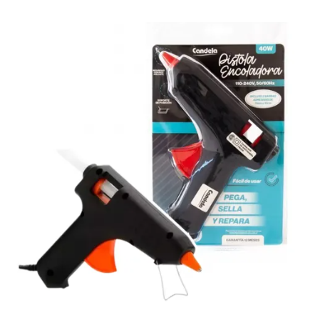 PISTOLA DE SILICONA GRUESA 40W CANDELA